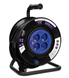 Przedłużacz bębnowy 25m schuko 4x2P+Z 230V AC