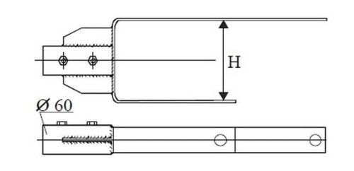 Jarzmo słupa rozkracznego ocynkowane ogniowo DELKAR EP-WL-JSR60 PROSPERSKLEP