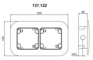 Puszka instalacyjna podtynkowa dwuelementowa M95 x 2 - SCAME