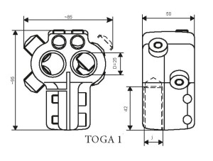 Zacisk transformatorowy TOGA 1 (M12, M16, M20, M30) - fazowy - BEZPOL