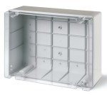 Puszka instalacyjna Scabox z wyższą podstawą i przezroczystym wieczkiem bez dławnic 686.424 - SCAME