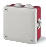 Puszka instalacyjna Cubik czerwona zamykana z dławnicami 688.004R - SCAME