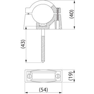 ENSTO SO 72.2 - Uchwyt dystansowy do zawieszania przewodu izolowanego na ścianach twardych z wkrętami (27-32 mm) i kołkami rozporowymi (UN-N)