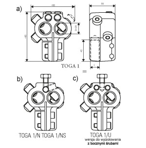 Zacisk transformatorowy TOGA 1 N (M12, M16, M20, M30) - neutralny - BEZPOL