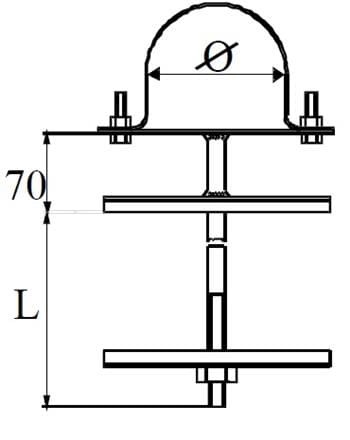 Wspornik pojedynczy WRZ-1 60 L-250 z odsadzeniem 70mm - DELKAR PROSPERSKLEP