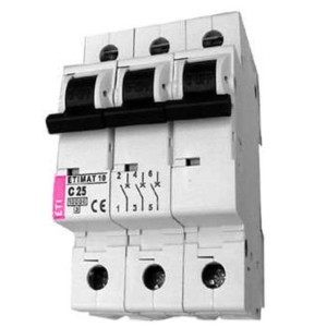 Wyłącznik ETIMAT10 3P 10kA charakterystyka C 25A (002135718) - ETI Polam