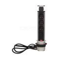 Gniazdo meblowe ⌀6cm 3x250V AC wysuwane z blatu z ładowarką USB przewodem 1,8m