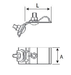 Zacisk odgromowy rynnowy aluminowy (DELKAR 0-17D-AL) 60/40mm