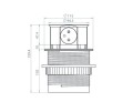 Gniazdo meblowe 4x250V AC 16A wysuwane z blatu z przewodem 150cm Orno