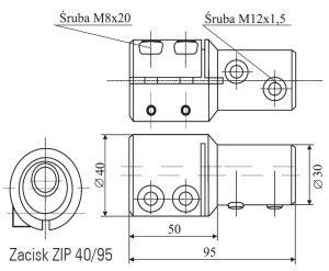 Zacisk izolatora przepustowego ZIP 40/95 - BK6242 - BEZPOL