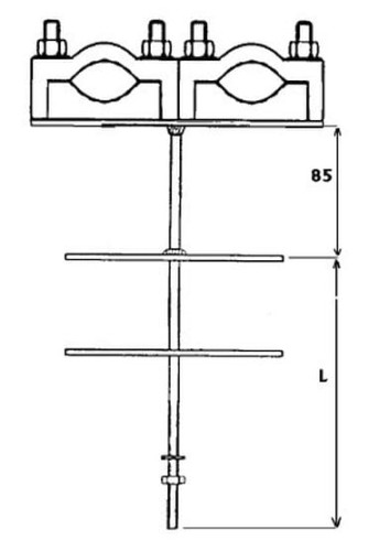 Uchwyt kabla z odsadzeniem 85mm UKZW 2E podwójny DELKAR PROSPERSKLEP
