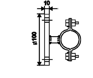 Uchwyt wysięgnika UWL-ZP 48 L-180 - dystansowy do ściany - DELKAR