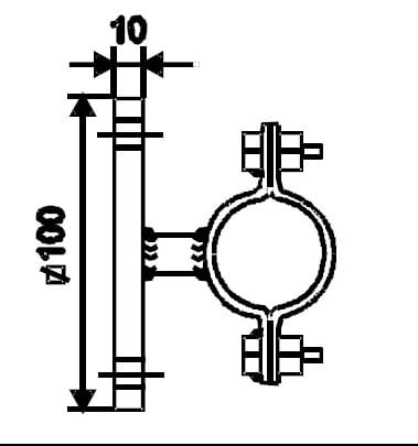 Uchwyt wysięgnika UWL-ZP 48 L-110 - dystansowy do ściany DELKAR PROSPERSKLEP
