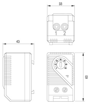 Termostat otwierający KTO 011 -10 do +50 stopni Celcjuisza (regulator do sterowania ogrzewaniem) - BEZPOL