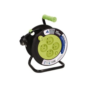 Przedłużacz bębnowy schuko 15m 4x2P+Z Limonkowy mini
