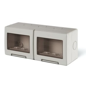 Puszka natynkowa 3+3 moduły IP55 Unibox 136.5126 do gniazda domowego szara - SCAME