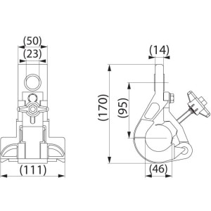 ENSTO SO 136.02 - Uchwyt narożny z nasadką motylkową 2-4x(25-120)