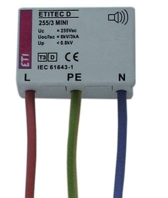 Ogranicznik przepięć modułowy ETITEC D 255/3 MINI 1P ETI PROSPERSKLEP 002441632