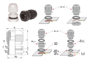 Dławnica kablowa izolacyjna DP 63H BK czarna z otworem montażowym 70,5mm (opakowanie 10 sztuk) ERGOM DP 63/H BK - ERGOM