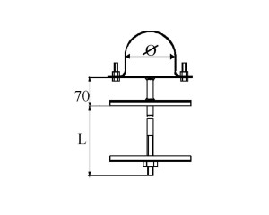 Wspornik WRZ-1 110 L-330 z odsadzeniem 70mm - DELKAR