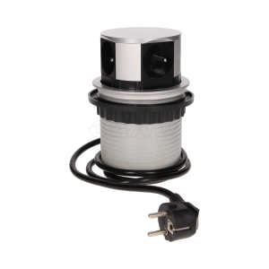 Gniazdo meblowe 4x250V AC wysuwane z blatu z przewodem 1,5m