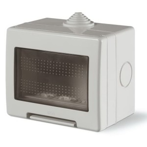 Puszka natynkowa 3 moduły IP55 Unibox 136.5123 do gniazda domowego szara - SCAME