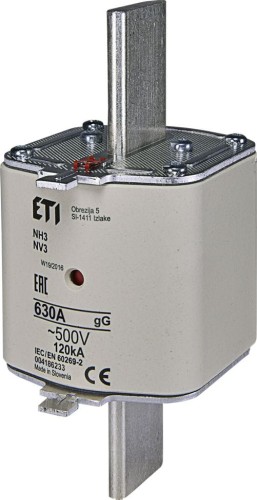 Wkładka topikowa zwłoczna WT 3/gG 630A K 500V PROSPER ETI 004186233