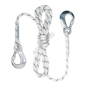 Lina zaczepowa rdzeniowa pleciona fi 11 mm - CM110 z pętlą / zatrzaśnikami - ASSECURO