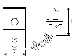 instalacja odgromowa - Zacisk odgromowy rynnowy (DELKAR 0-17B) 50/40mm