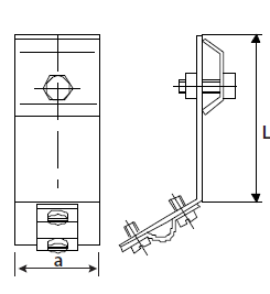 do istalacji odgromu - Zacisk odgromowy rynnowy wydłużony (DELKAR 0-17C) 140/40mm
