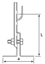 Wspornik prosty mocowany na blachę (DELKAR 0-6B) 80/60mm - do zamówienia 