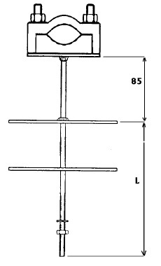 Uchwyt kabla pojedynczy z odsadzeniem na słup ŻN