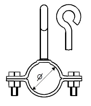 Uchwyt rury z hakiem delkar URH