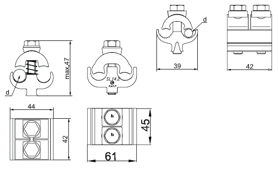 ENSTO Zacisk Al/Cu, 16-120 Al, Cu / 16-120 Al, 16-95 Cu ENSTO SL4.26 