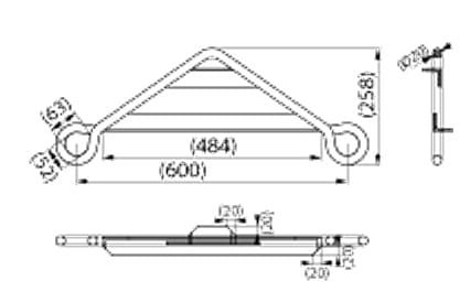 ENSTO SOT73.1 Poprzecznik dla 2 uchwytów przelotowych, hak L= 310 mm (UN-N)