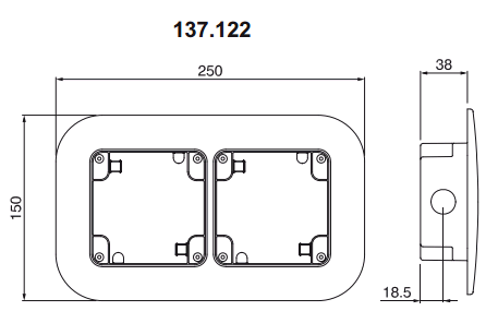 puszka instalacyjna podtynkowa dwuelementowa M95 SCAME - do zamówienia w elektrycznym sklepie internetowym www.prospersklep.pl