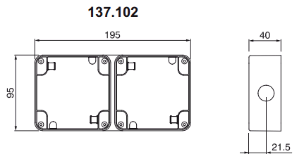 puszka instalacyjna natynkowa dwuczesciowa M95x2 SCAME - do zamówienia w elektrycznym sklepie internetowym www.prospersklep.pl